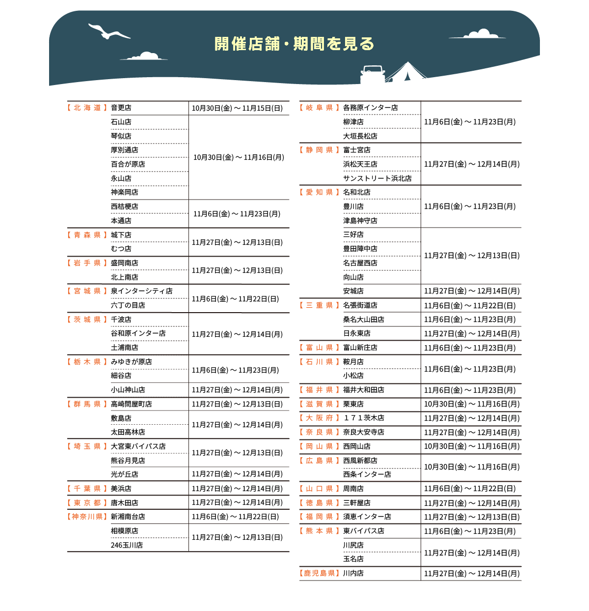 開催店舗・期間を見る
