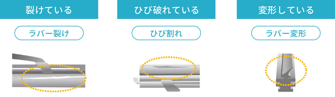 裂けている / ひび破れている / 変形している