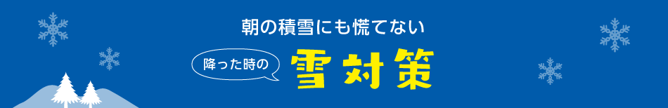 事前準備でスマートに　降った時の雪対策