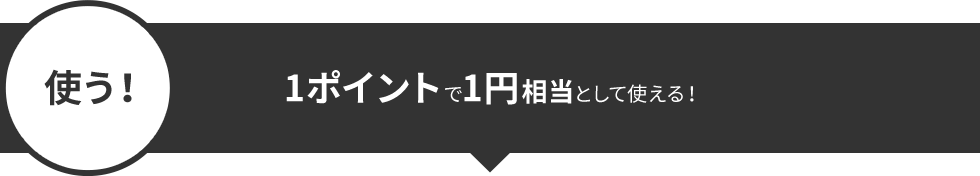 使う！1ポイントを1円相当として使える！